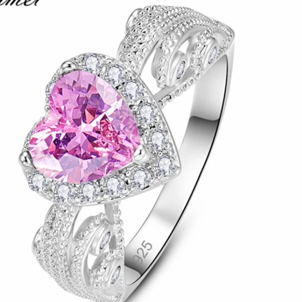 925 sterling silver Bride Heart Love ring - Picture 3 of 8